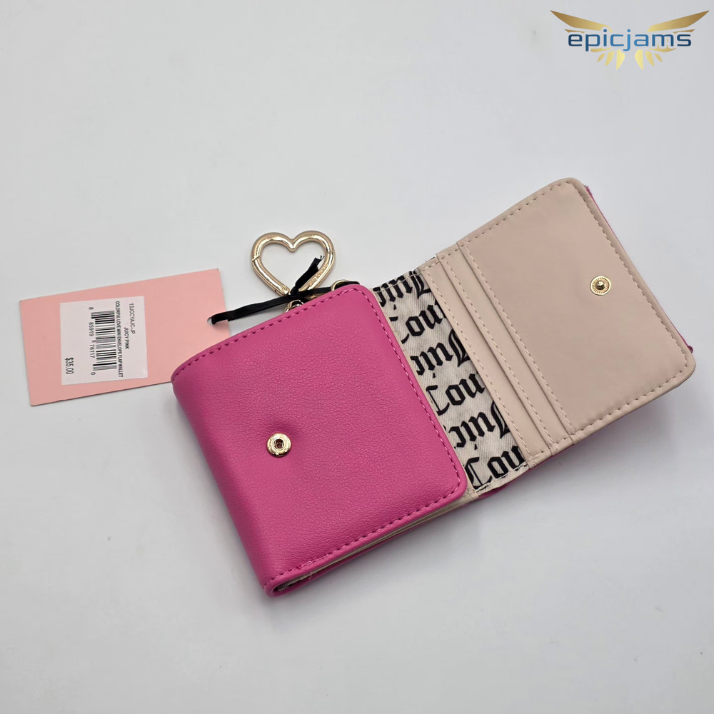 Juicy Couture Color full Love Mini Envelope Flap Wallet - Juicy Pink New - Picture 4 of 7